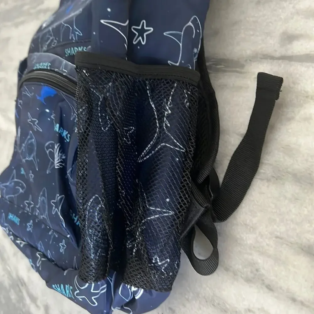 Shark Print Child’s Backpack New without Tags Lightweight Back to School